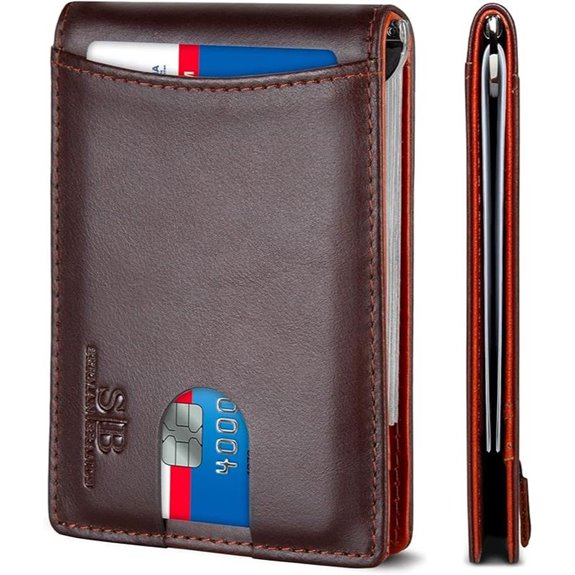 SERMAN RFID Bifold Leather Wallet with Money Clip