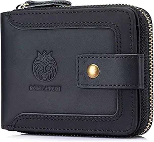 Genuine Leather RFID Wallet for Men with Coin Pocket