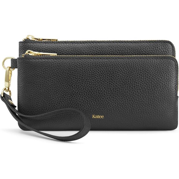 Kattee RFID Leather Wristlet Wallet for Women