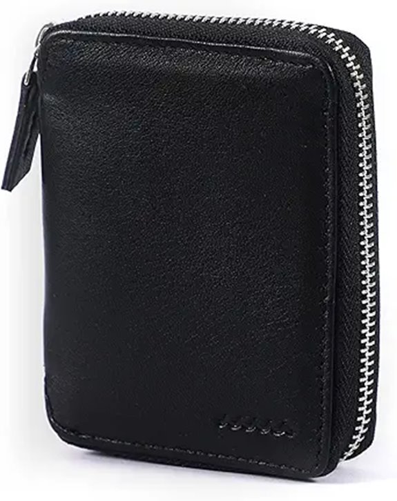 Genuine Leather RFID Zipper Wallet for Men and WoMen