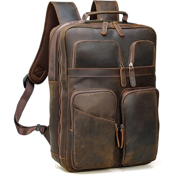 Polare 17.3 Leather Travel Backpack for Men & Women