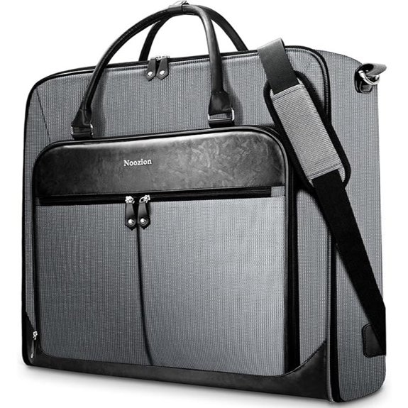 Leather Travel Garment Bag with Strap for Men & Women