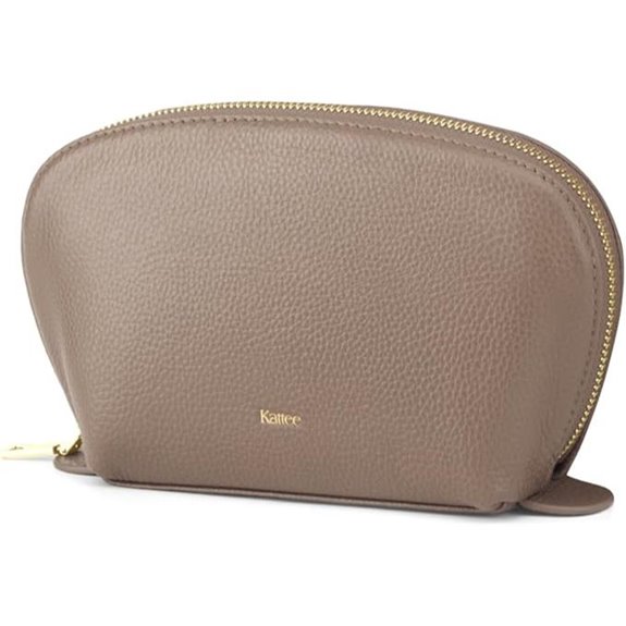 Kattee Leather Makeup & Travel Cosmetic Bag (Medium)