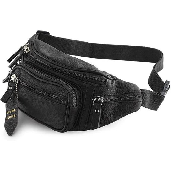 Leather Fanny Pack Waist Bag for Travel and Outdoors