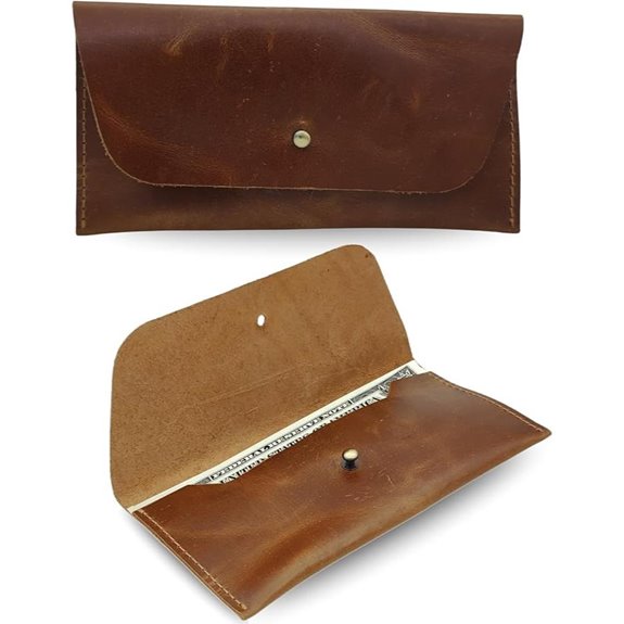 Leather Money Envelope Wallet for Men Women