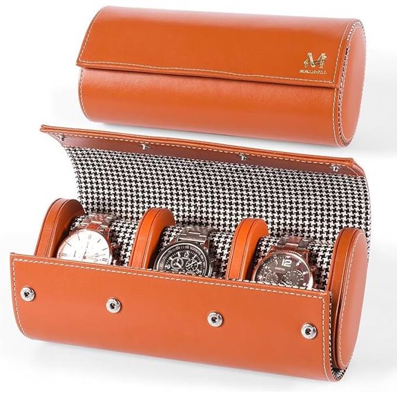 Genuine Leather Watch Roll & Storage Case for Men