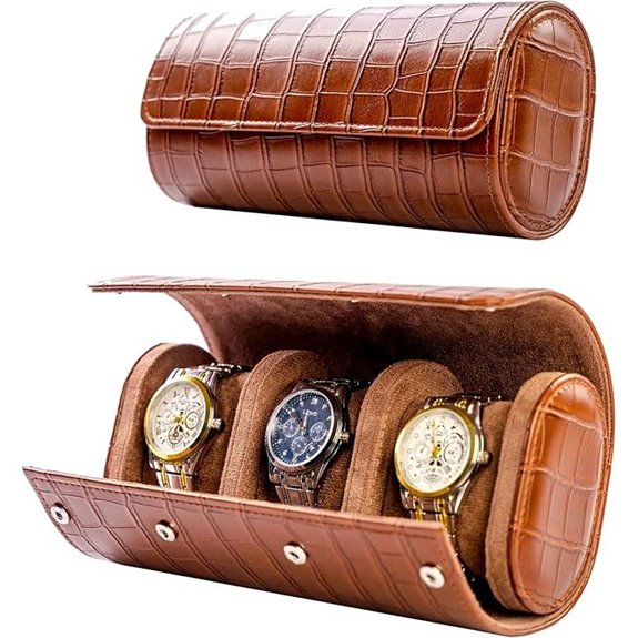 MR.OKAY Leather Watch Travel Case and Organizer