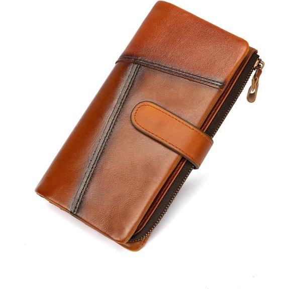 KingTo Leather Women's RFID Checkbook Wallet