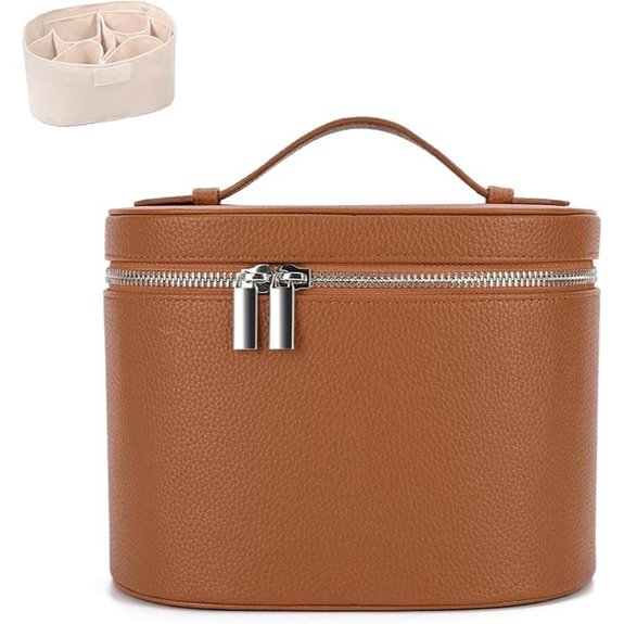 Leather Makeup Bags with Compartments for Women