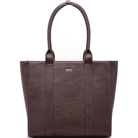Leather Tote Bag for Women with Laptop Compartment