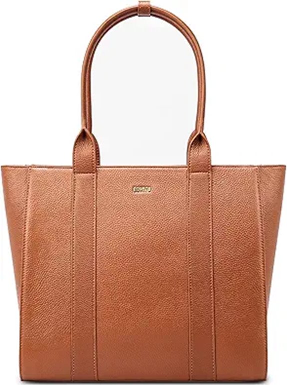 Leather Tote for Women with Laptop Compartment