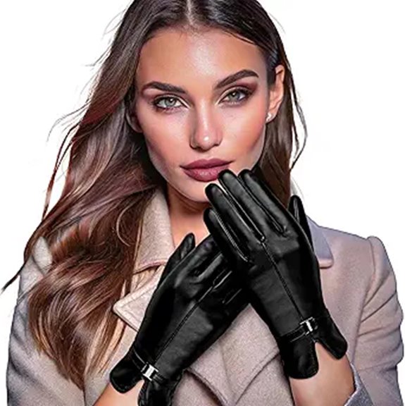 OZERO Leather Women's Winter Gloves with Touchscreen