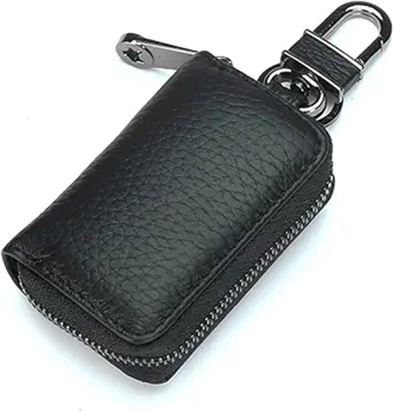 Luckybay Leather Car Key Case with Zipper