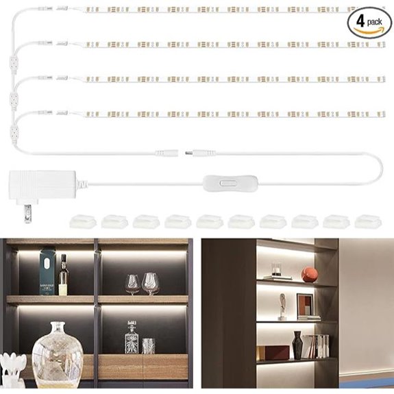 WOBANE LED Shelf Light Kit 4PCS 20-inch Bars