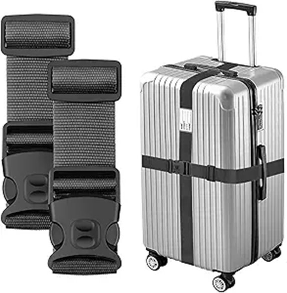 BILIONE Adjustable Lockable Luggage Straps (2-Pack)