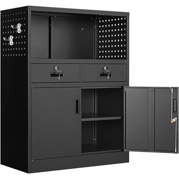 Yizosh Metal Lockable Storage Cabinet with Drawers