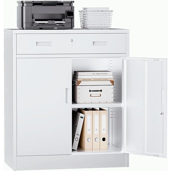 Metal Lockable Storage Cabinet with Adjustable Shelves