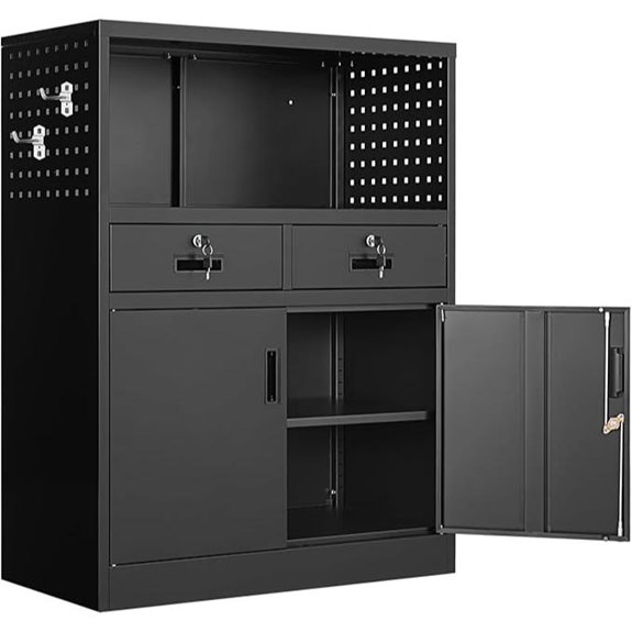 Yizosh Metal Lockable Storage Cabinet with Shelves