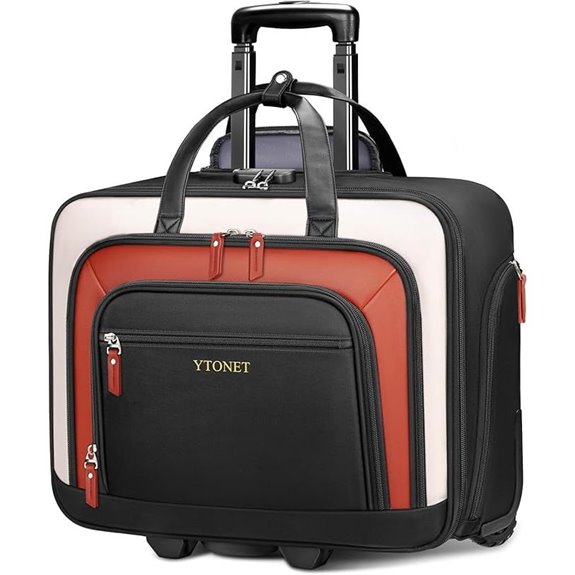 Ytonet Rolling Laptop Bag with Lock and Waterproof Pocket