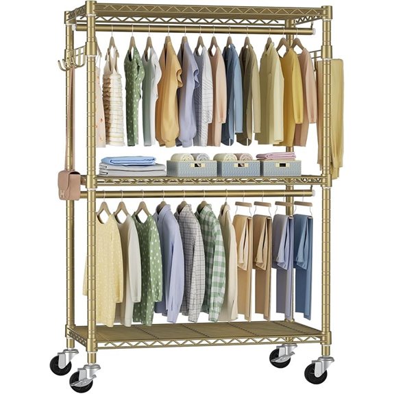 FUTASSI P1 Rolling Clothes Rack with Lockable Wheels