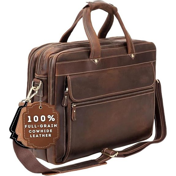 Luxorro Leather Briefcase for Men 15.6-Inch Laptop