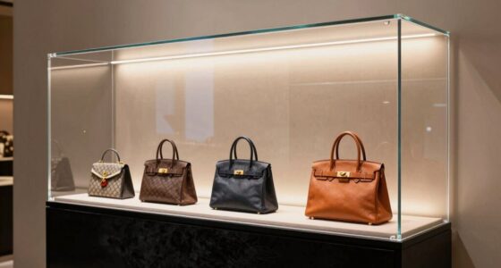 luxury handbag display cases