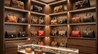 luxury handbag display lighting