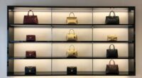 luxury handbag shelf lighting