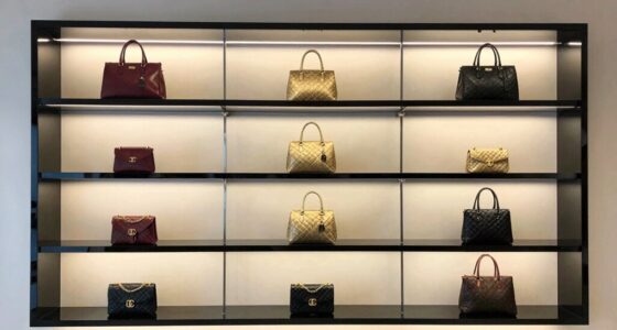 luxury handbag shelf lighting