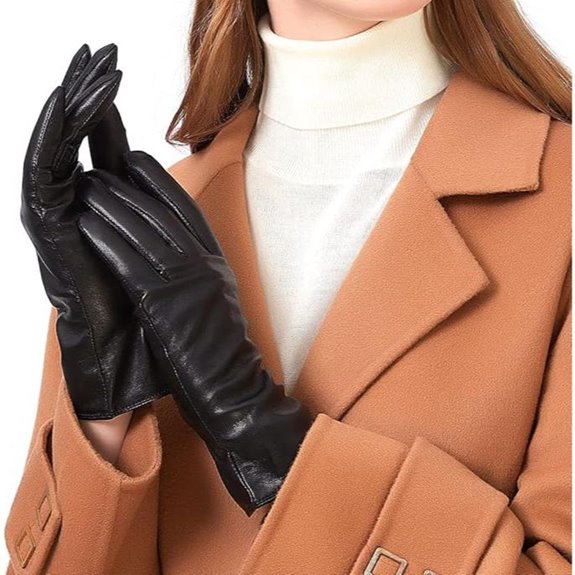 ZLUXURQ Luxury Italian Leather Gloves for Women