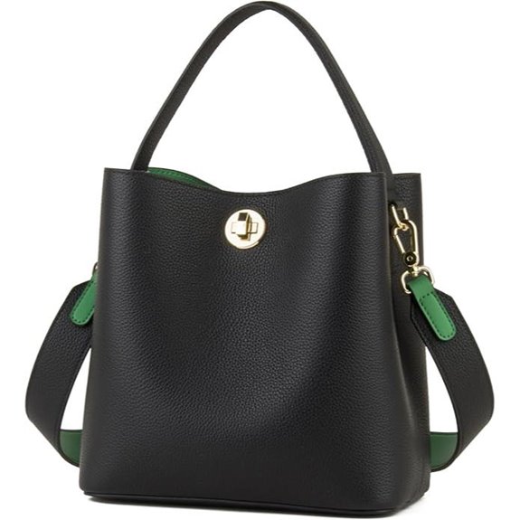 Genuine Leather Bucket Tote Bag for Women