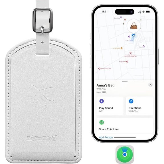 Luxury Leather Luggage Tags with Anti-Loss Tracker