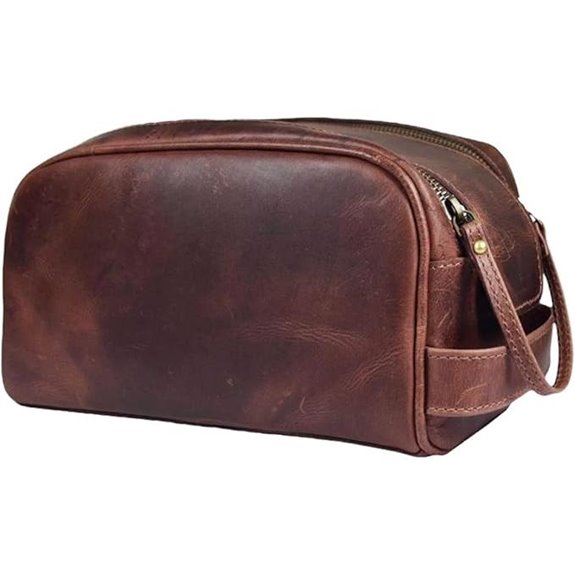 Premium Leather Toiletry Travel Pouch Bag
