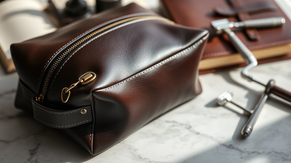 luxury travel leather kit