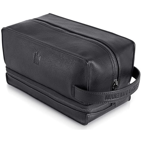 Men's Leather Travel Dopp Kit Toiletry Bag