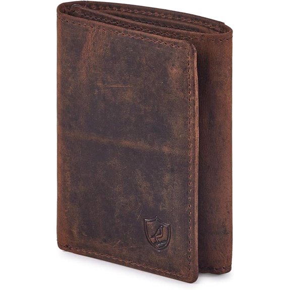 Men's Trifold Leather RFID Wallet with ID Window