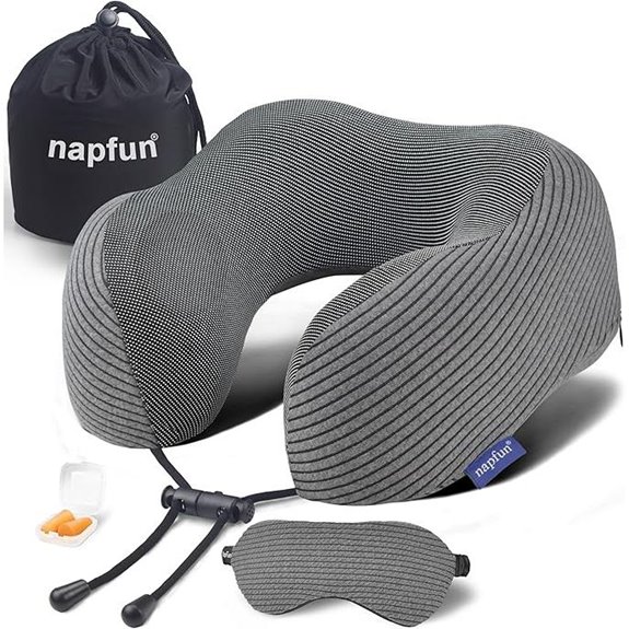 Napfun Travel Neck Pillow with Memory Foam