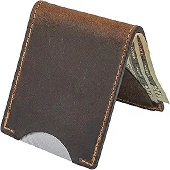 Slim Leather Bifold Wallet for Men in Bootlegger Brown