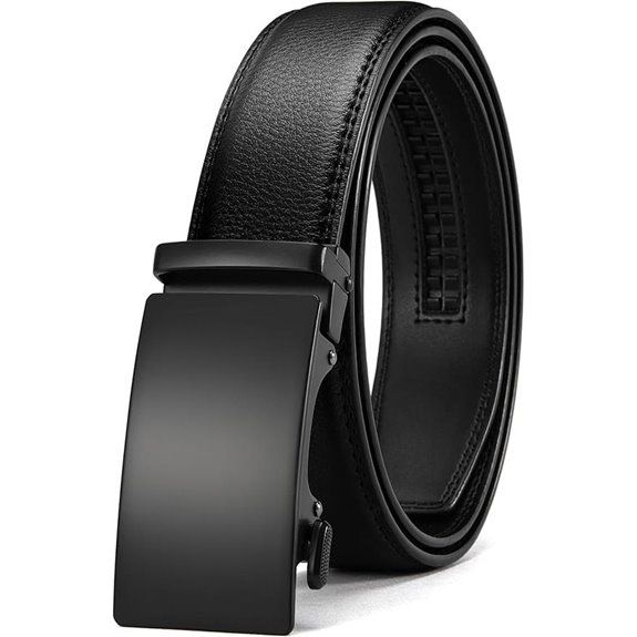 CHAOREN Men's Leather Ratchet Belt Micro Adjustable