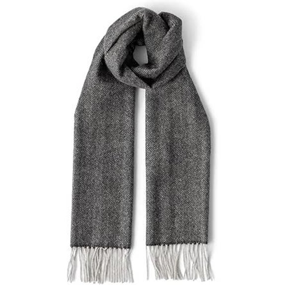 Fishers Finery Men's 100% Pure Cashmere Winter Scarf; 2-Ply Ultra Plush