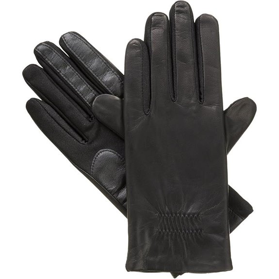 isotoner Men's Stretch Faux Leather Touchscreen Gloves