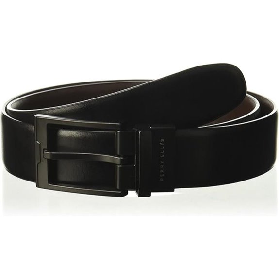 Perry Ellis Men's Reversible Leather Belt with Buckle