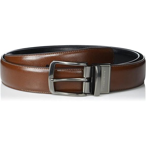 Perry Ellis Men's Reversible Leather Dress Belt