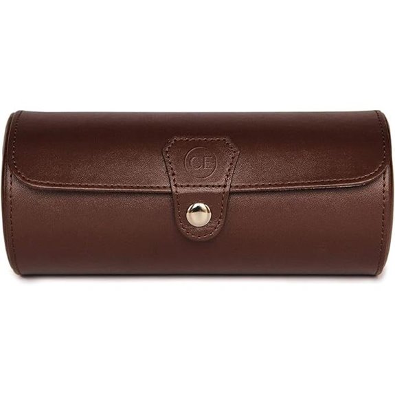 Travel Watch Case Organizer for Men in Faux Leather