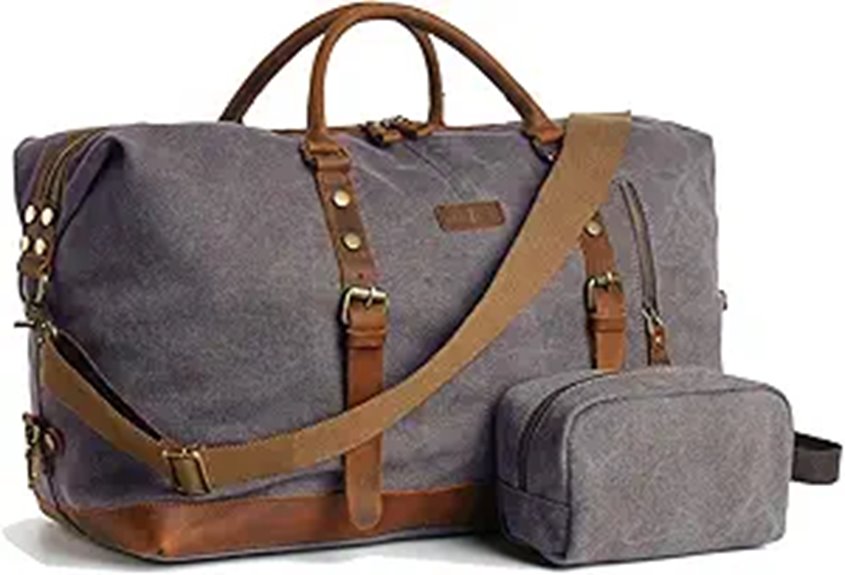 Leather Duffle Bag for Men Travel & Weekender Set