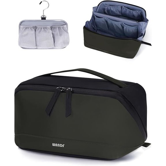 WANDF Men’s PU Leather Toiletry Organizer Bag