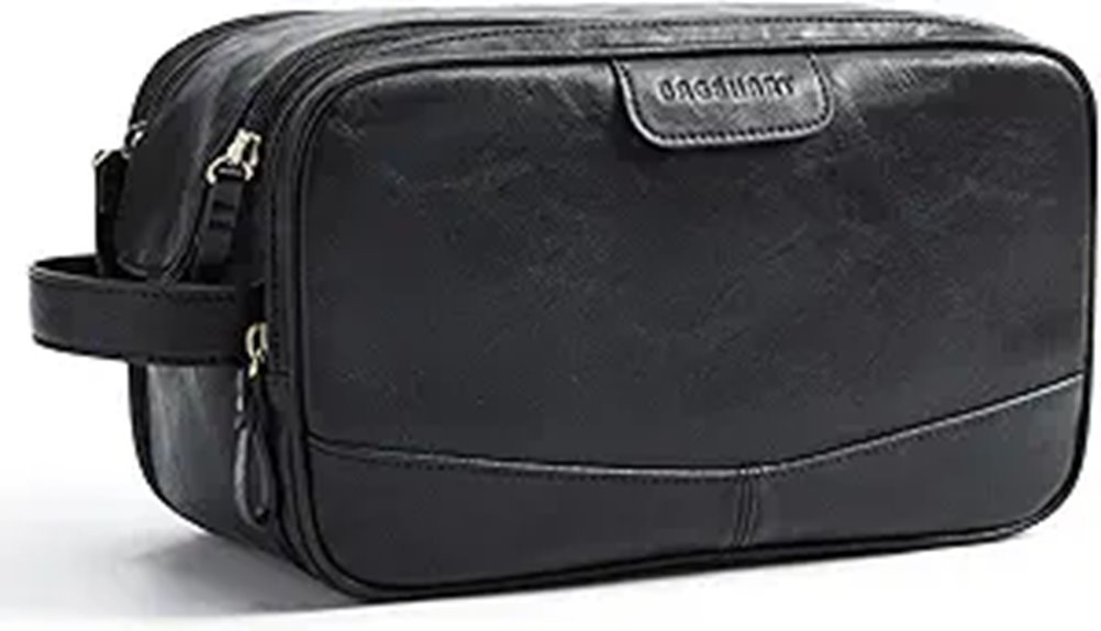 BAGSMART Men’s PU Leather Toiletry Travel Bag