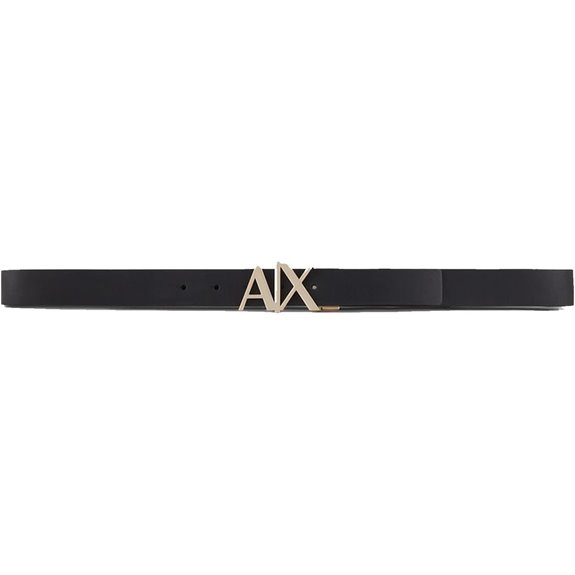 Armani Exchange mens Gold Buckle Reversible Hinge Belt
