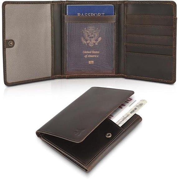 Polare Leather RFID Passport Wallet for Men