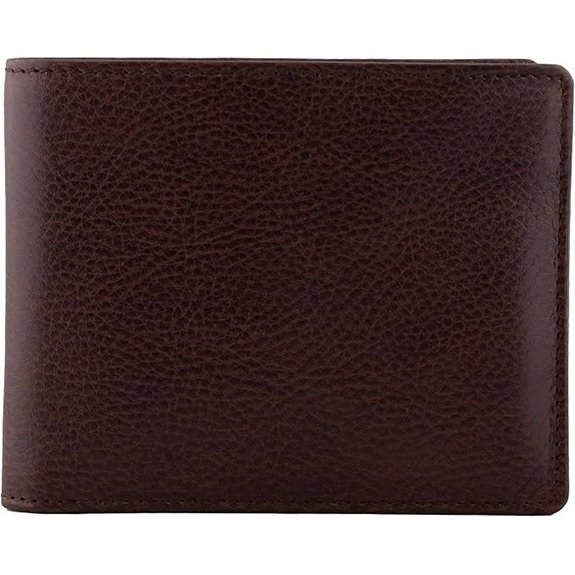 DiLoro Mens Leather Slim RFID Bifold Wallet